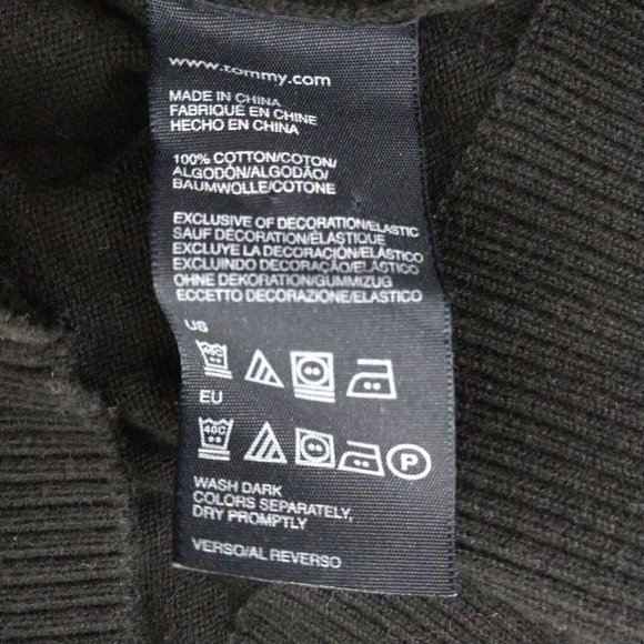 Tommy Hilfiger Men's Rib Knit Pullover 100% Cotton Sweater Black Size M - Picture 5 of 6